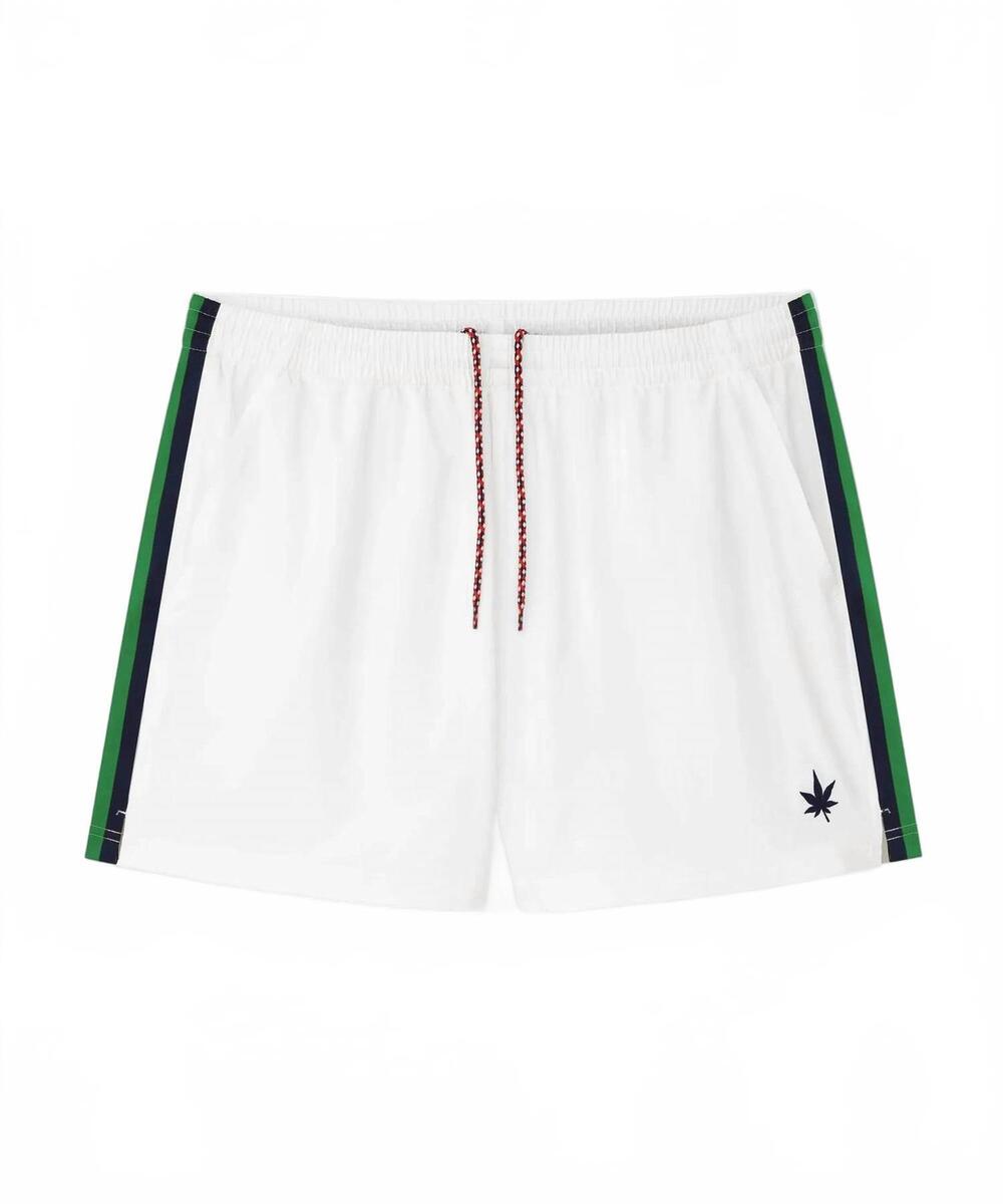 NEW BOAST men's tipped match short in white/green/navy tipping